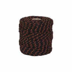 CORDON TRENZADO HIPPIE NEGRO/NARANJA 3mm X 100 mts