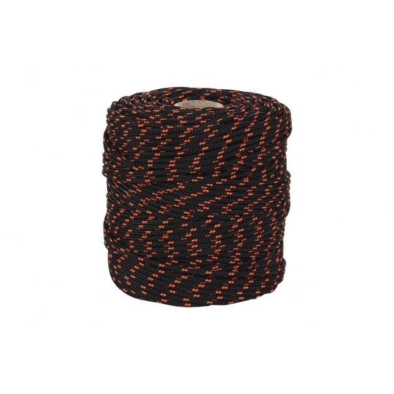 CORDON TRENZADO HIPPIE NEGRO/NARANJA 3mm X 25 mts