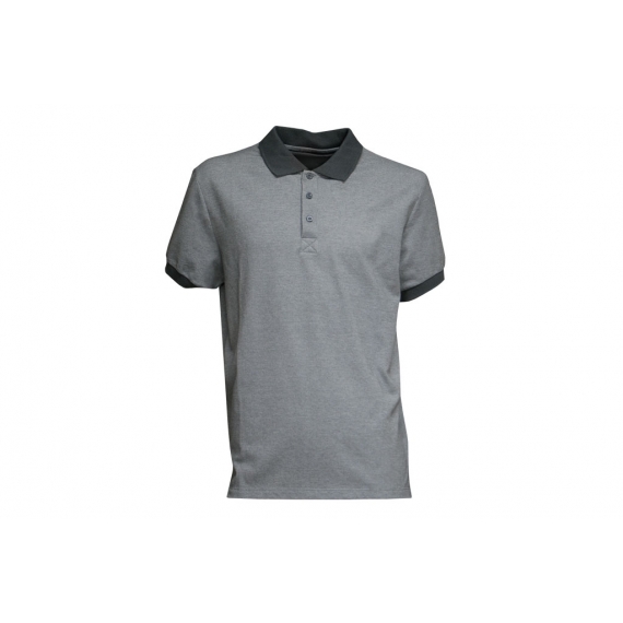 POLO 2 TONOS VERDON 160gms/m GRIS-NEGRO TALLA S