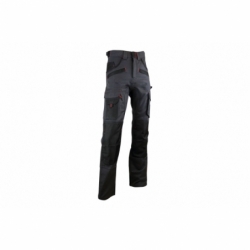 PANTALON TRABAJO MULTIB. CARLSON 300gms/m GRIS-NEGRO T-48