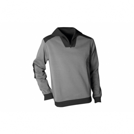 SUDADERA CUELLO CREMALL. VOLTA 280gms/m GRIS-NEGRO T-M
