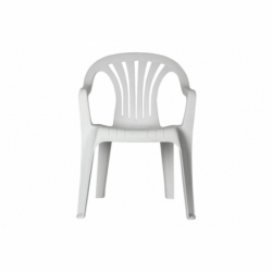 SILLA BLANCA MONOBLOC RESPALDO BAJO