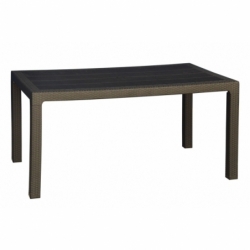 MESA RECTANGULAR MOD.ELEGANTE RATÁN ANTRACITA 150X90X72 CM