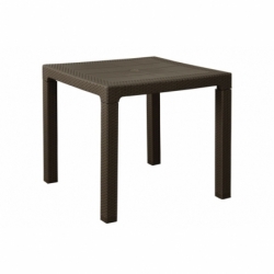MESA CUADRADA MOD.ELEGANTE RATÁN ANTRACITA 80X80X72 CM