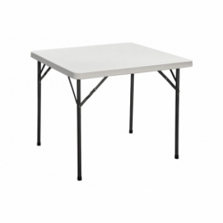 MESA PLEGABLE CUADRADA BLANCA 88x88x74cm