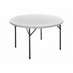 MESA REDONDA PLEGABLE BLANCA 120x74cm