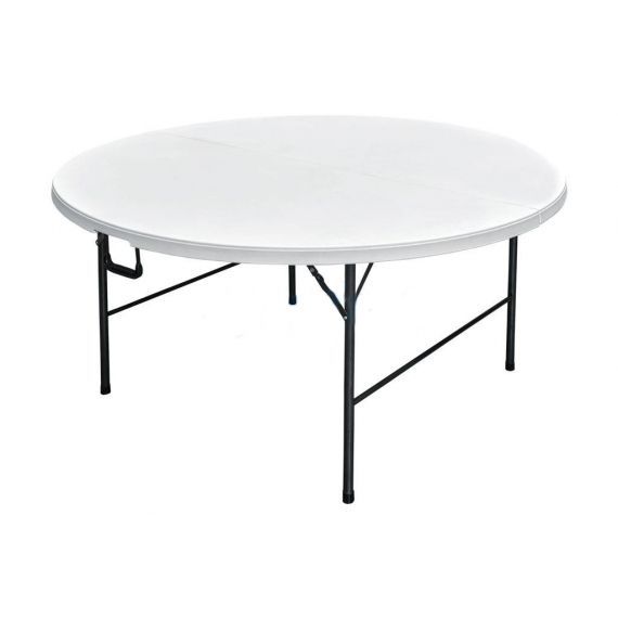 MESA REDONDA PLEGABLE BLANCA 180x74cm