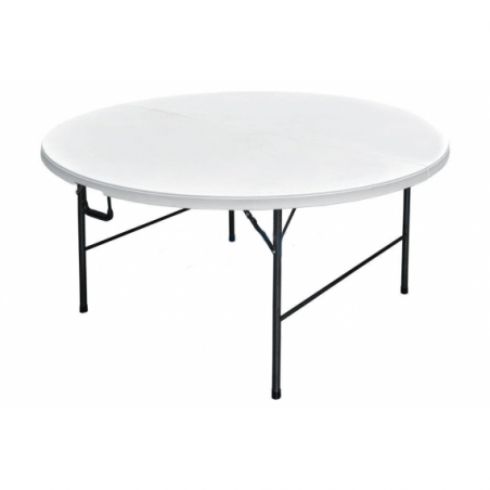 MESA REDONDA PLEGABLE BLANCA 180x74cm