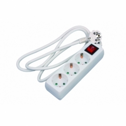 BASE MÚLTIPLE 3T. 1,4M CABLE C/INT. (16A-250V)