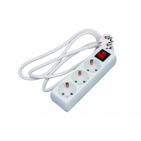 BASE MÚLTIPLE 3T. 1,4M CABLE C/INT. (16A-250V)