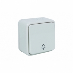 PULSADOR CAMPANA SUPERFICIE MOD.ATLANTIS 10A BLANCO