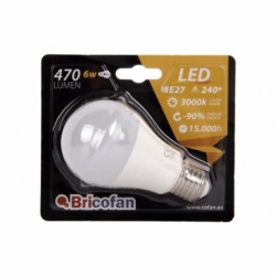 BOMBILLA LED 6W CLASIC 240º 470LM 3000K