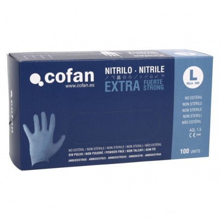 CAJA 100 UDS. GUANTES NITRILO EXTRA FUERTE T - M