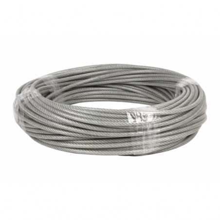 CABLE ACERO (4mm) 2X4MM  6X7+1 PLAST.  (50M)